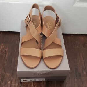 Franco Sarto Tan Helga, Havana LE Leather  Sandals